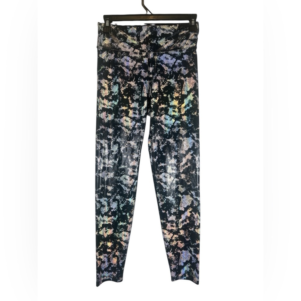 Heroine Sport High Waisted shimmering galaxy Colorful Leggings Size M